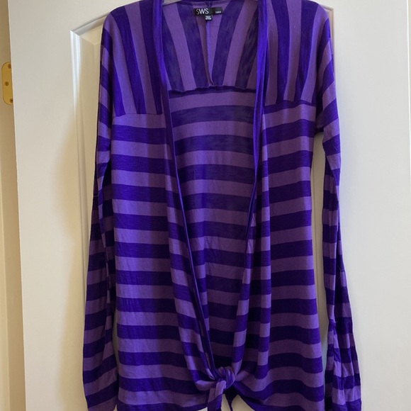 EUC Striped long sleeve lightweight open front cardigan in size M - Picture 4 of 5